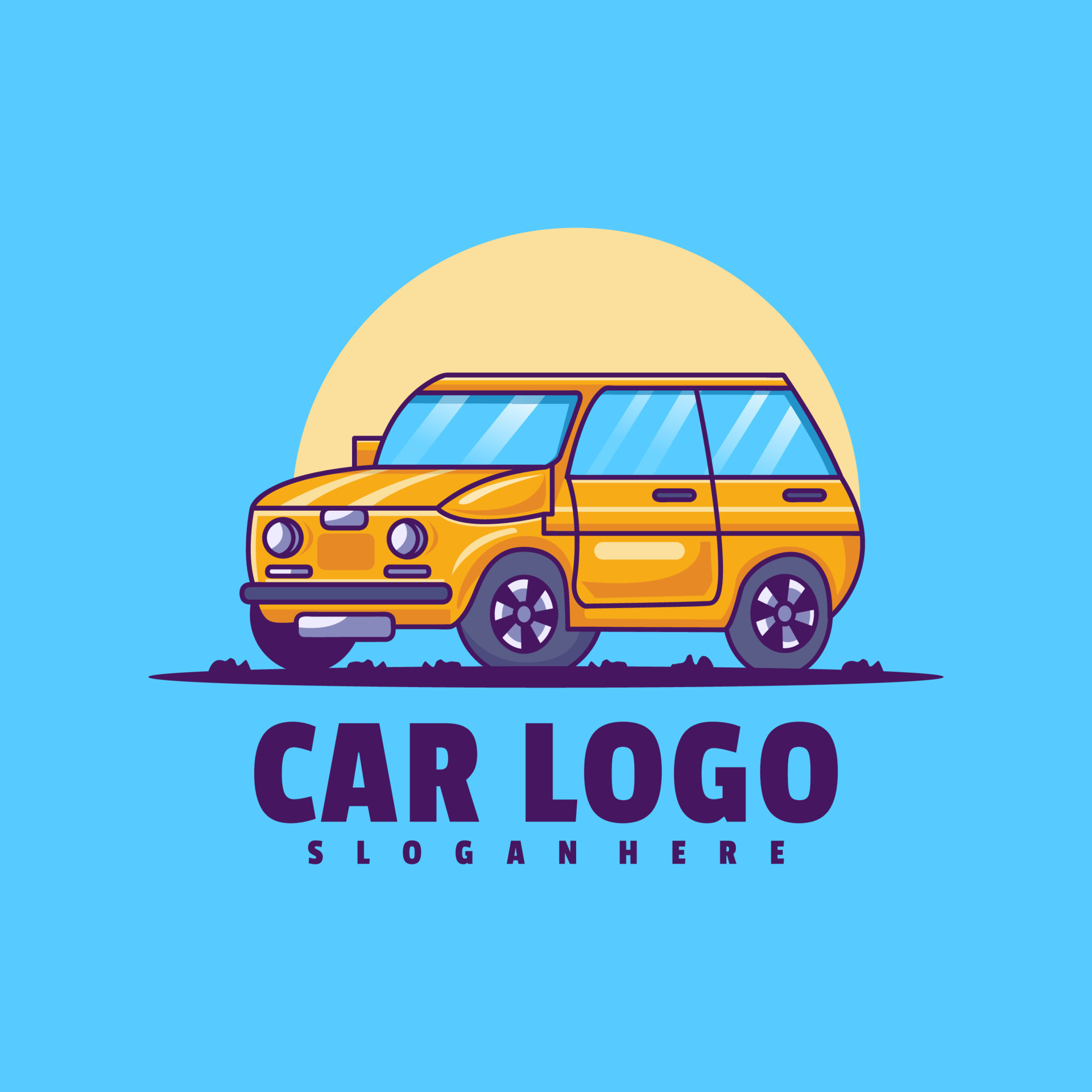 Car Cartoon Logo Template 18725926 Vector Art at Vecteezy