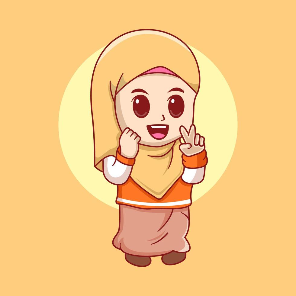 Muslim Little Girl Illustration vector