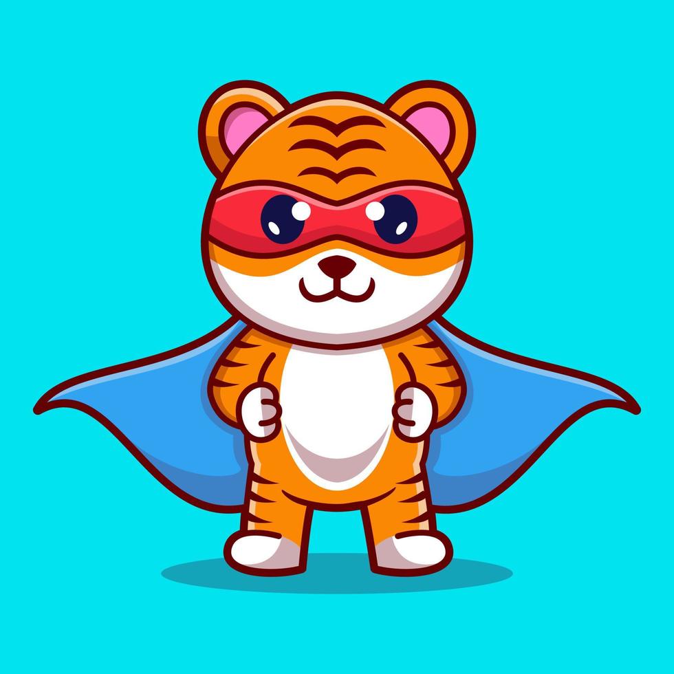 Tiger Hero Cartoon Logo vector