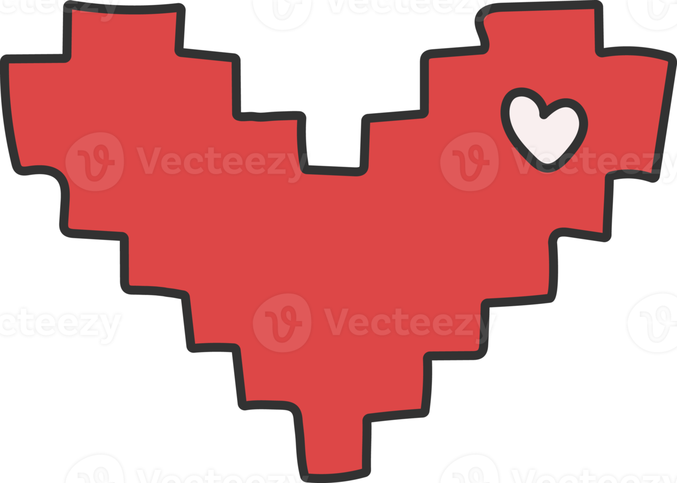 red heart, heart icon. png