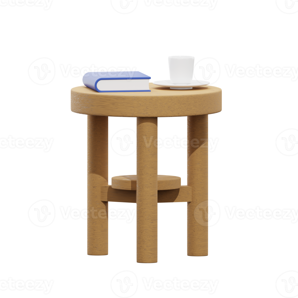 3D Small Round coffee table png