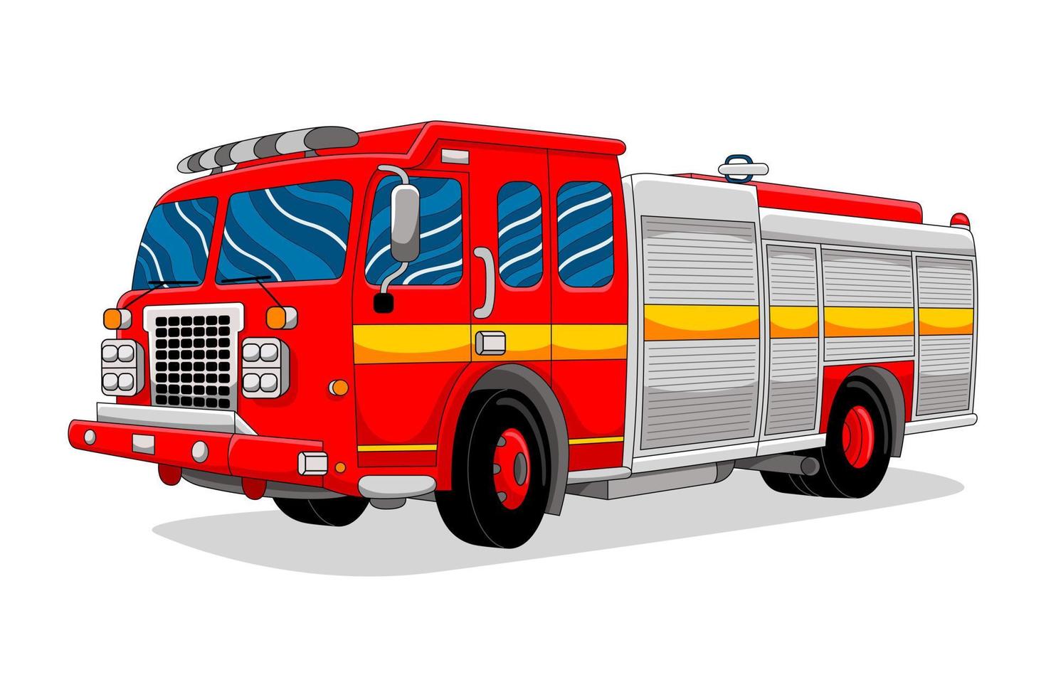 camión de bomberos en la ilustración de estilo vectorial vector