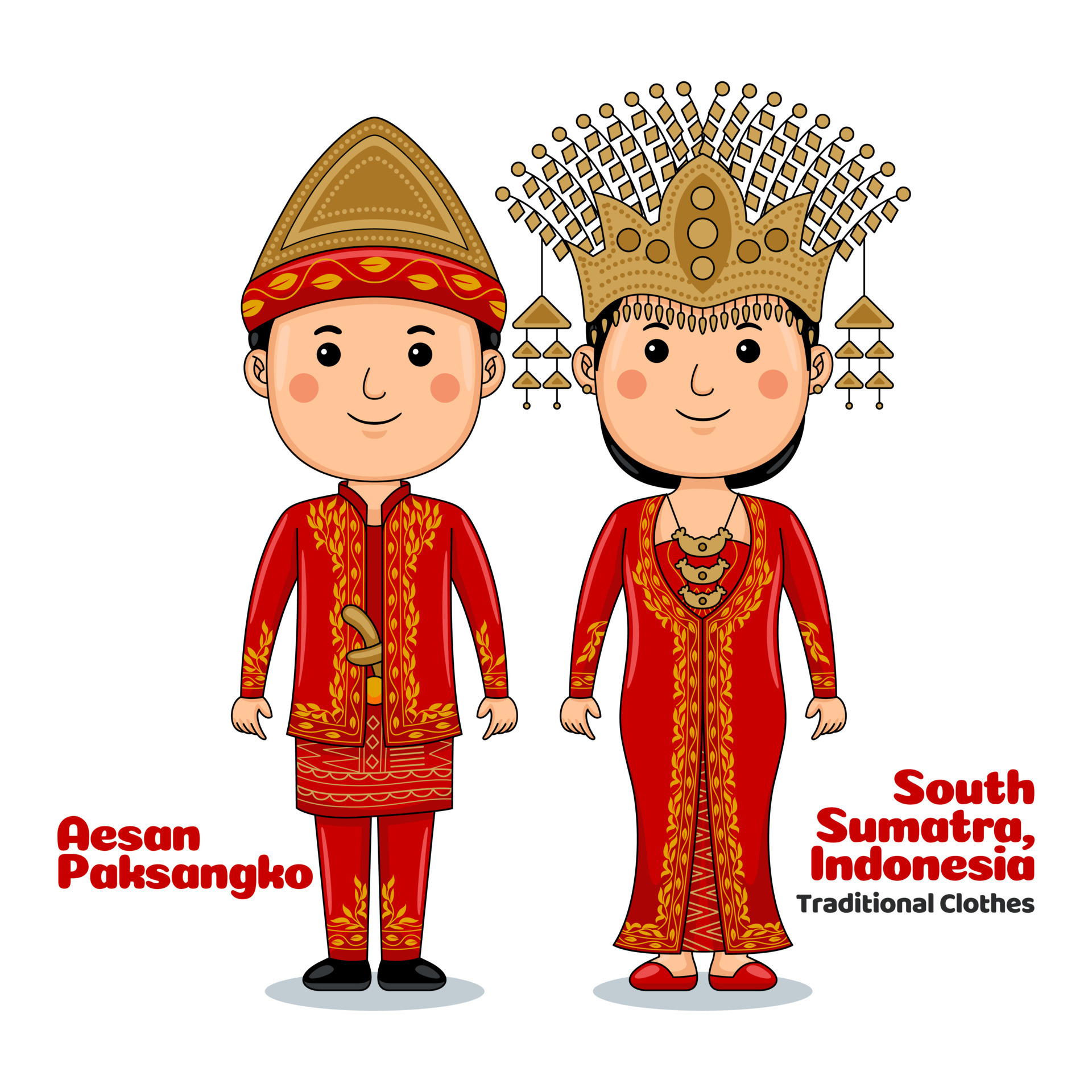 Couple wearing Palembang South Sumatra Traditional Clothes 18726207