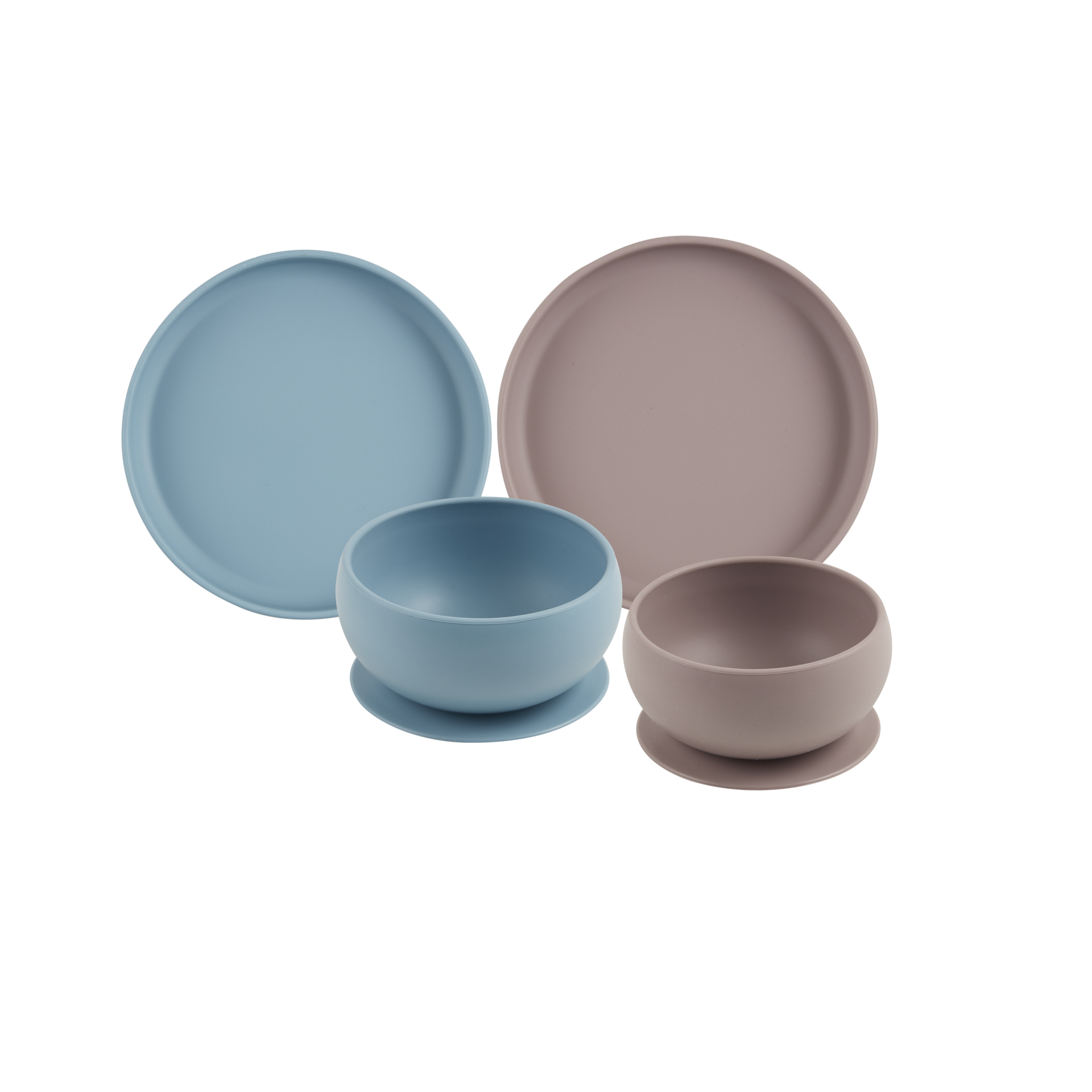 Cups, plates, glasses, household items with cut out isolated on