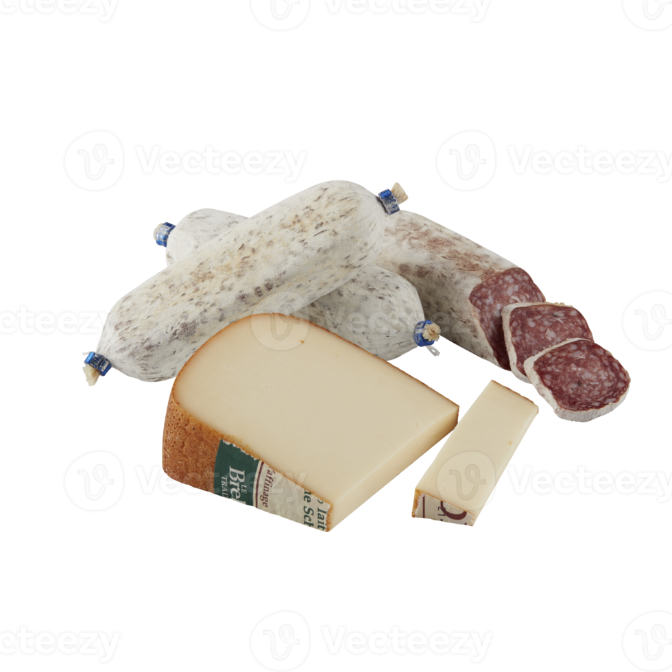 Cheese Salami with cut out isolated on background transparent png
