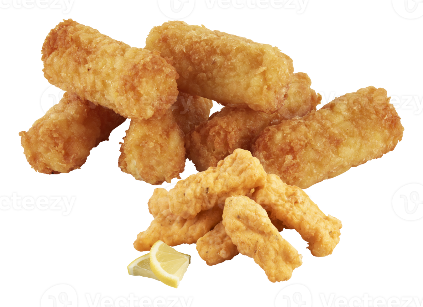 crispy nuggets with cut out isolated on background transparent png