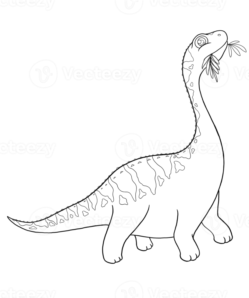 argentinosaurus klotter dinosaurie är illustrerade som en tecknad serie karaktär i en barns färg bok png