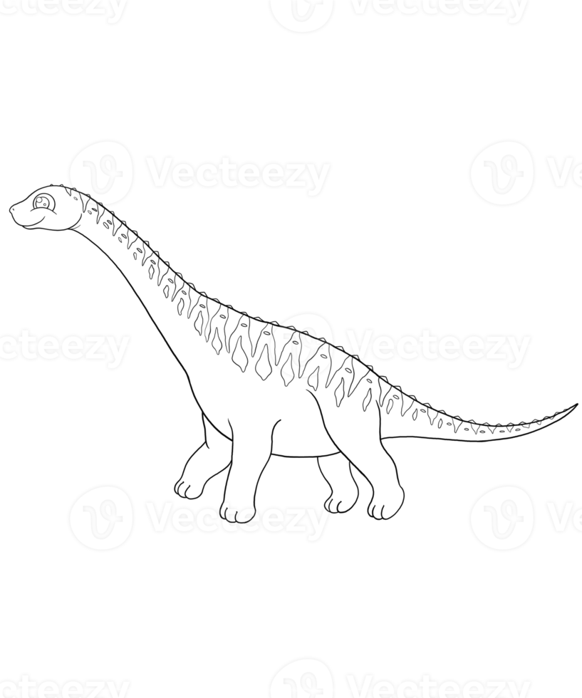 argentinasaurus i en klotter för barns färg böcker, dinosaurier är visad som tecknad serie tecken png