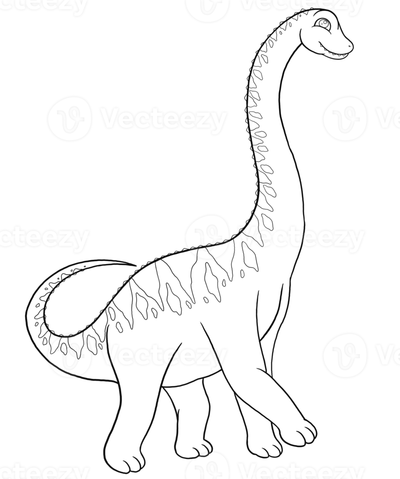 Doodle Argentinosaurus Children Coloring Books with Illustrations Dinosaurs as Cartoon Characters png