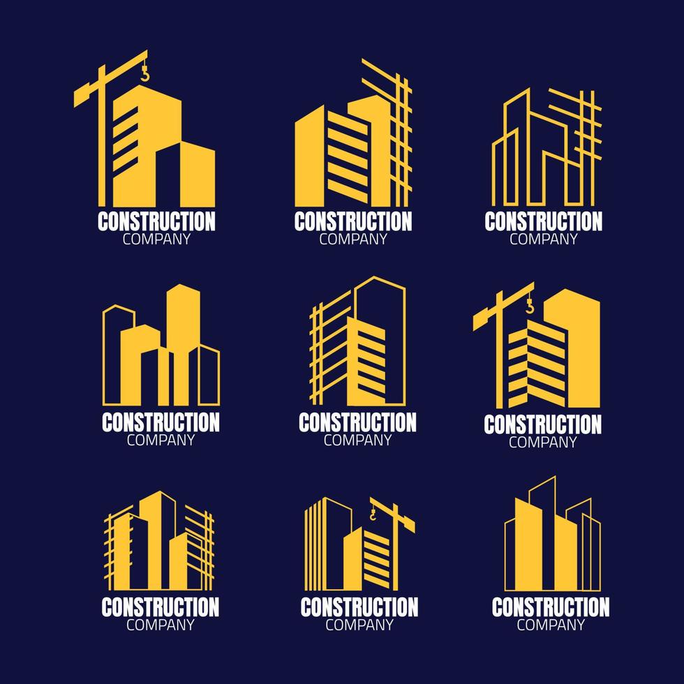 Construction Logo Design Set vector