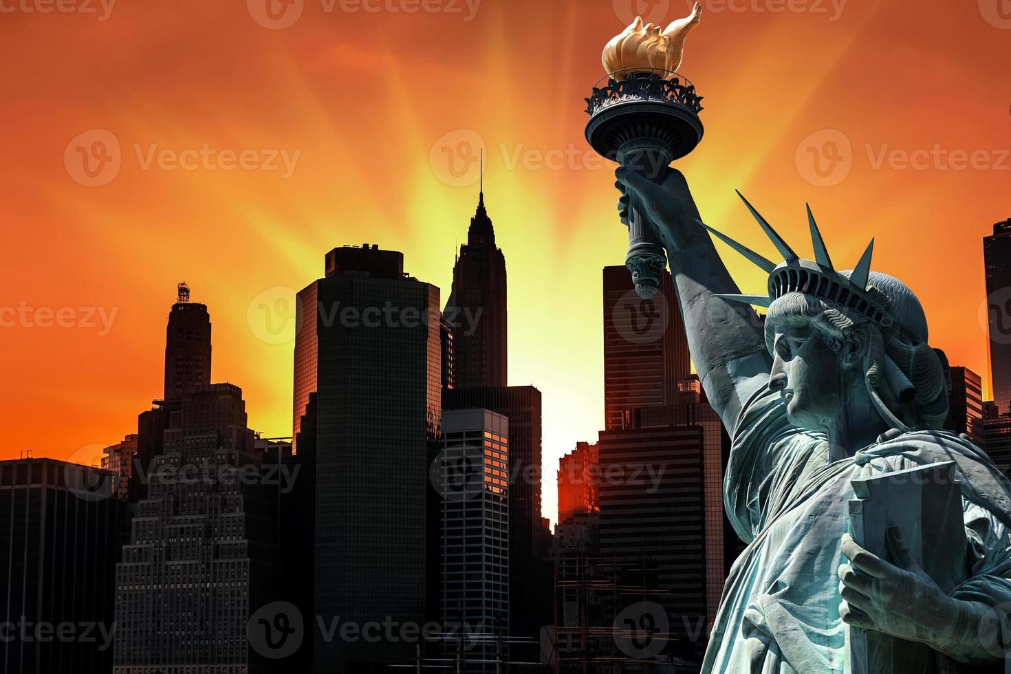 Sunset in New York City photo