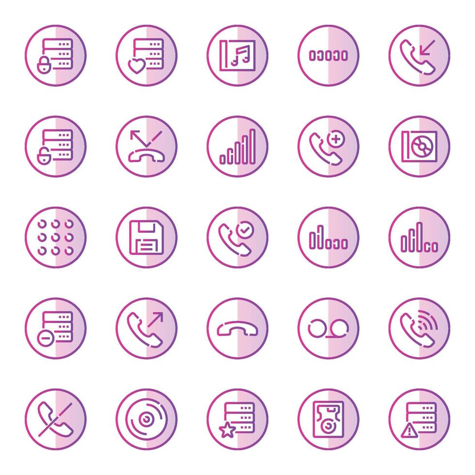 Purple color outline icons for devices. vector