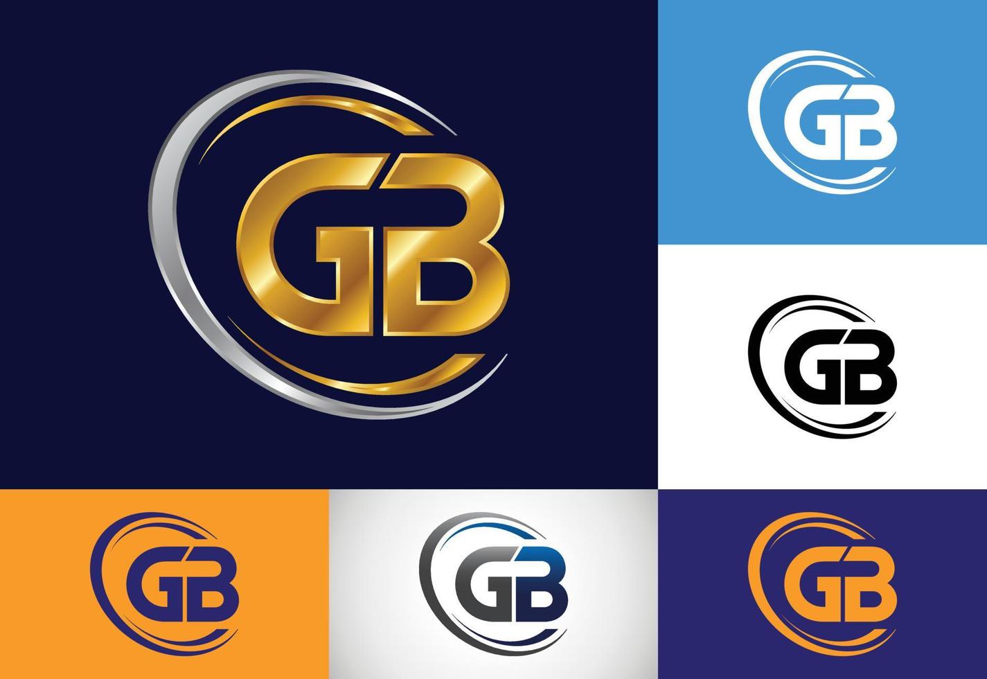 vector de diseño de logotipo de letra inicial gb. símbolo del alfabeto gráfico para la identidad empresarial corporativa