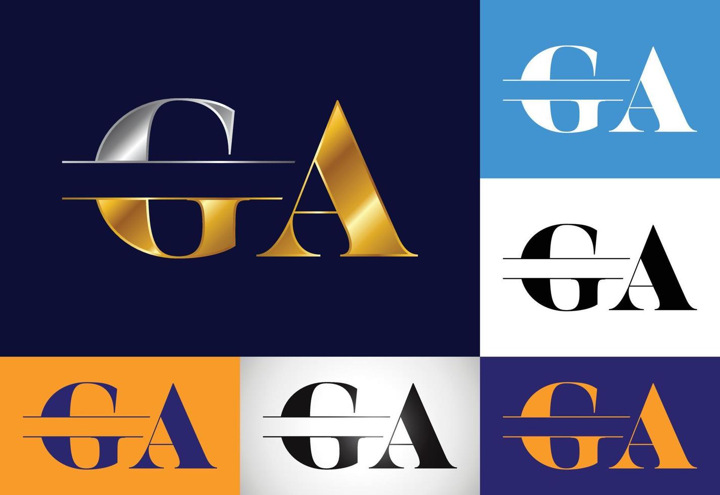 vector de diseño de logotipo de letra inicial ga. símbolo del alfabeto gráfico para la identidad empresarial corporativa