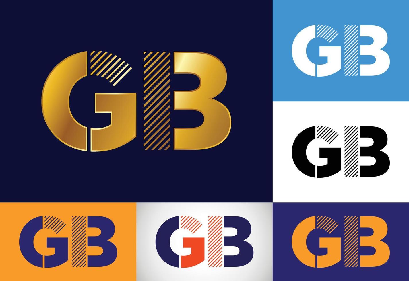 vector de diseño de logotipo de letra inicial gb. símbolo del alfabeto gráfico para la identidad empresarial corporativa