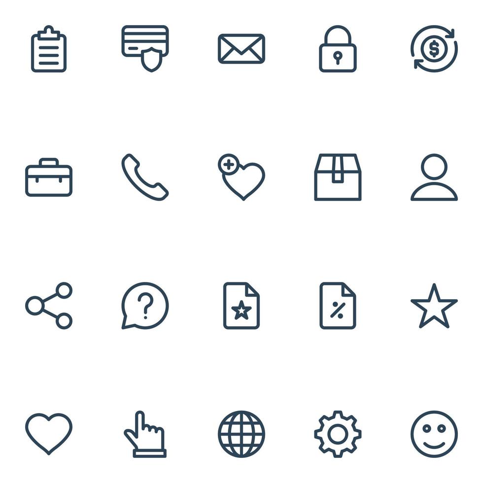 Outline icons for e-Commerce. vector