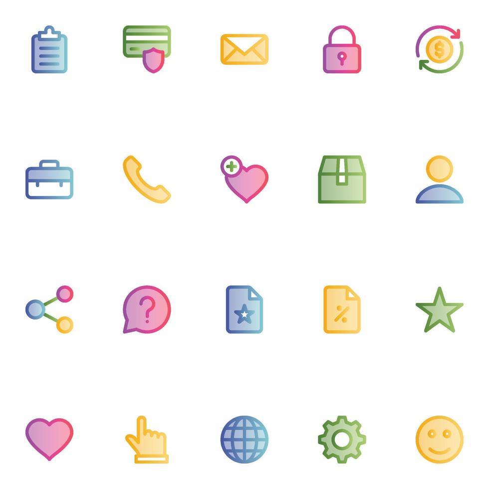 Filled outline, smooth icons for e-Commerce. vector