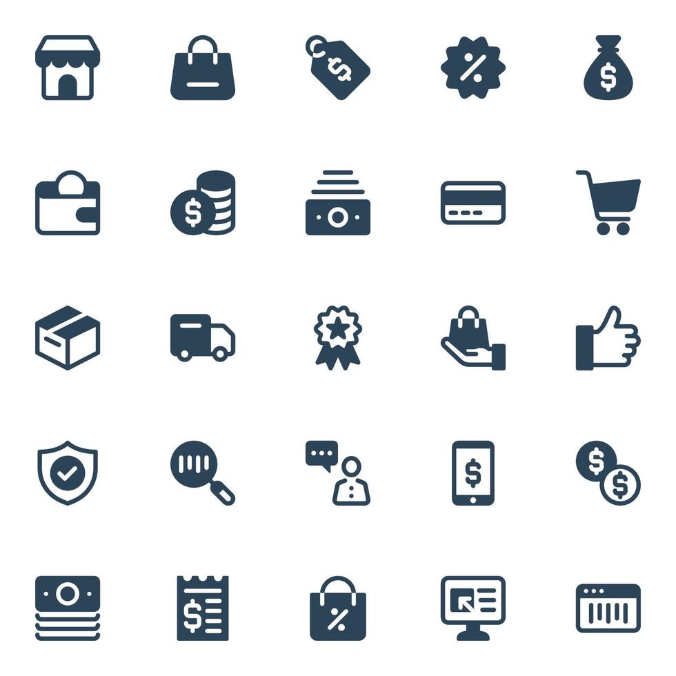 Glyph icons for e-Commerce. vector