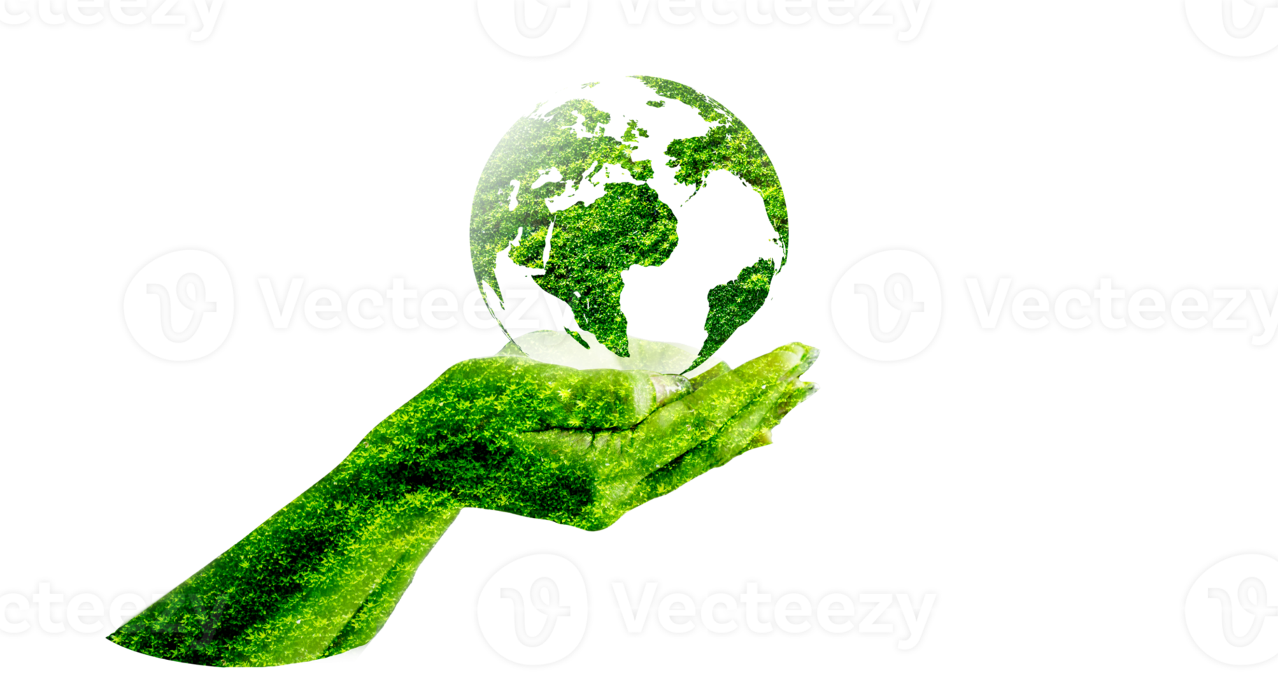 groen wereldbol binnen concept beschermen de milieu en natuur Aan transparant achtergrond PNG het dossier