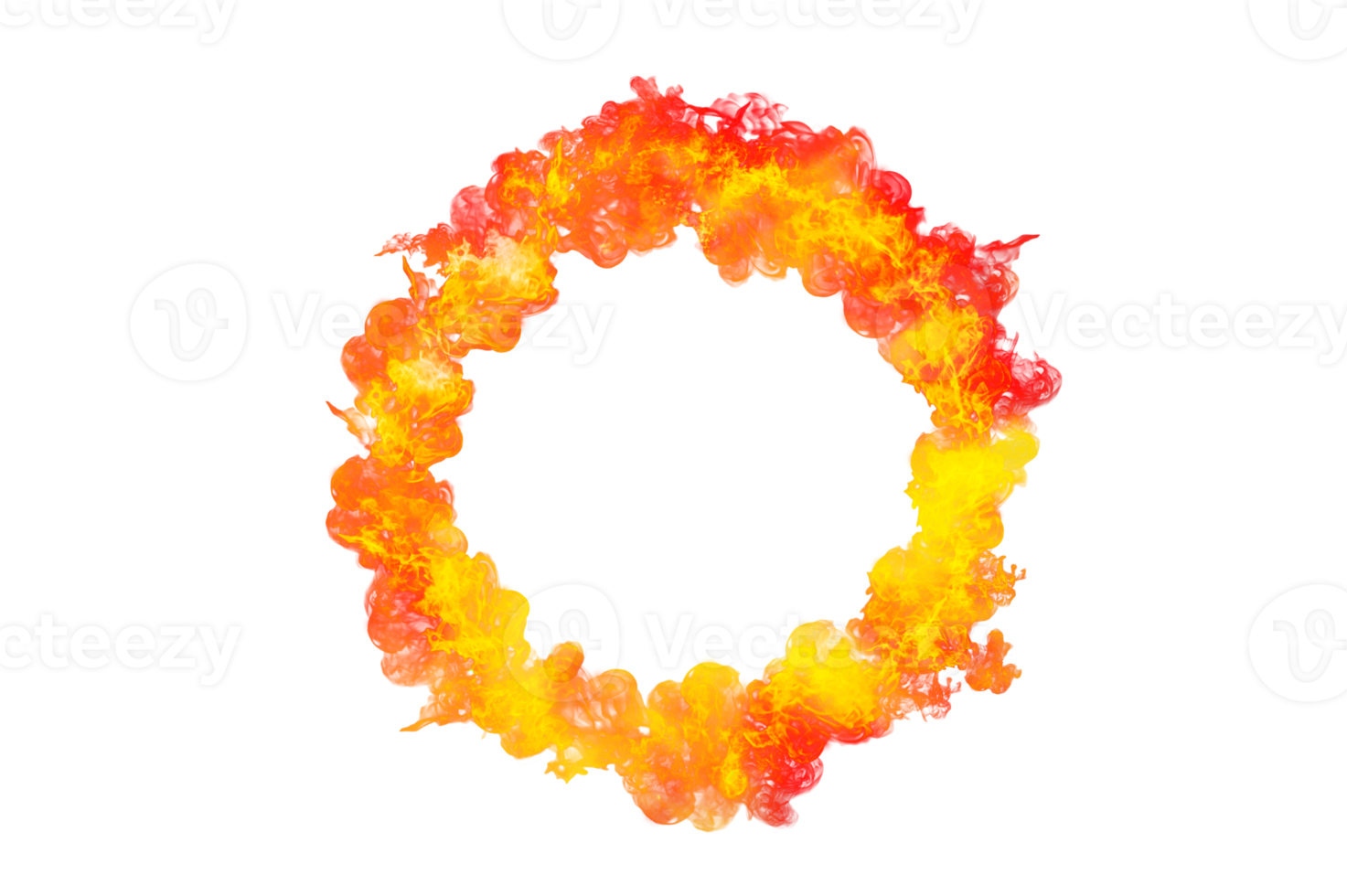 cirkel ram orange flamma isolerat på transparent bakgrund png fil