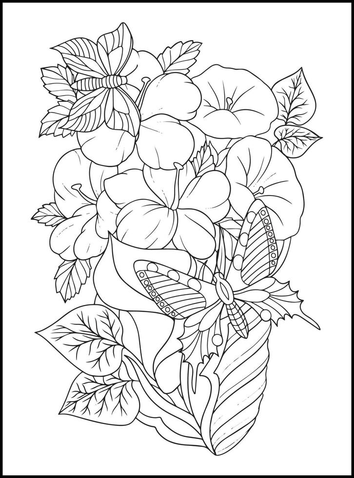 Magical Butterflies Adult Coloring Pages vector