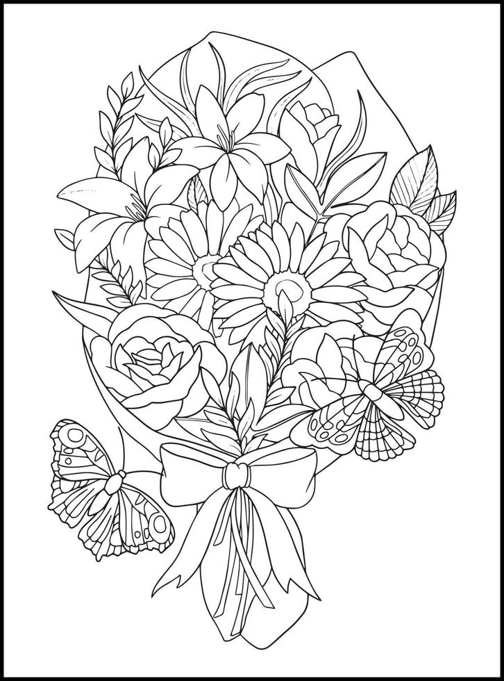 Magical Butterflies Adult Coloring Pages vector