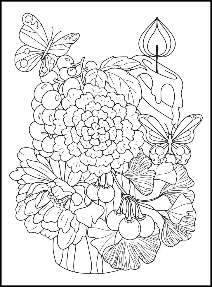 Magical Butterflies Adult Coloring Pages vector