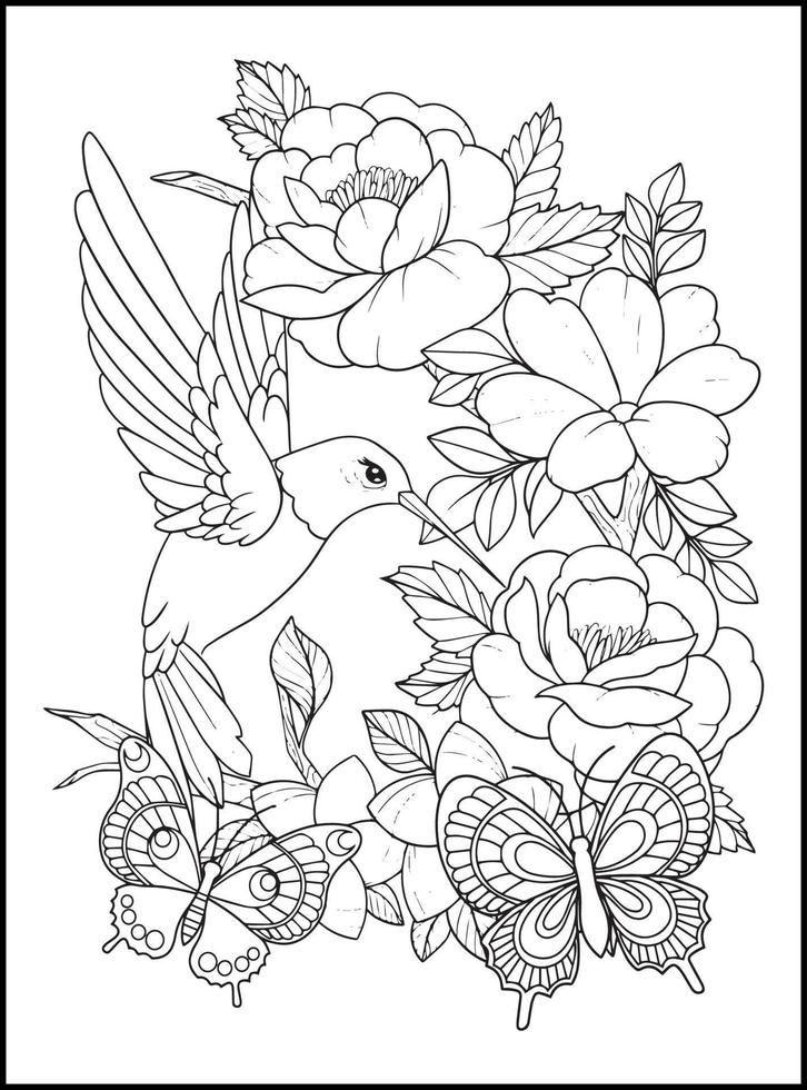 Magical Butterflies Adult Coloring Pages vector