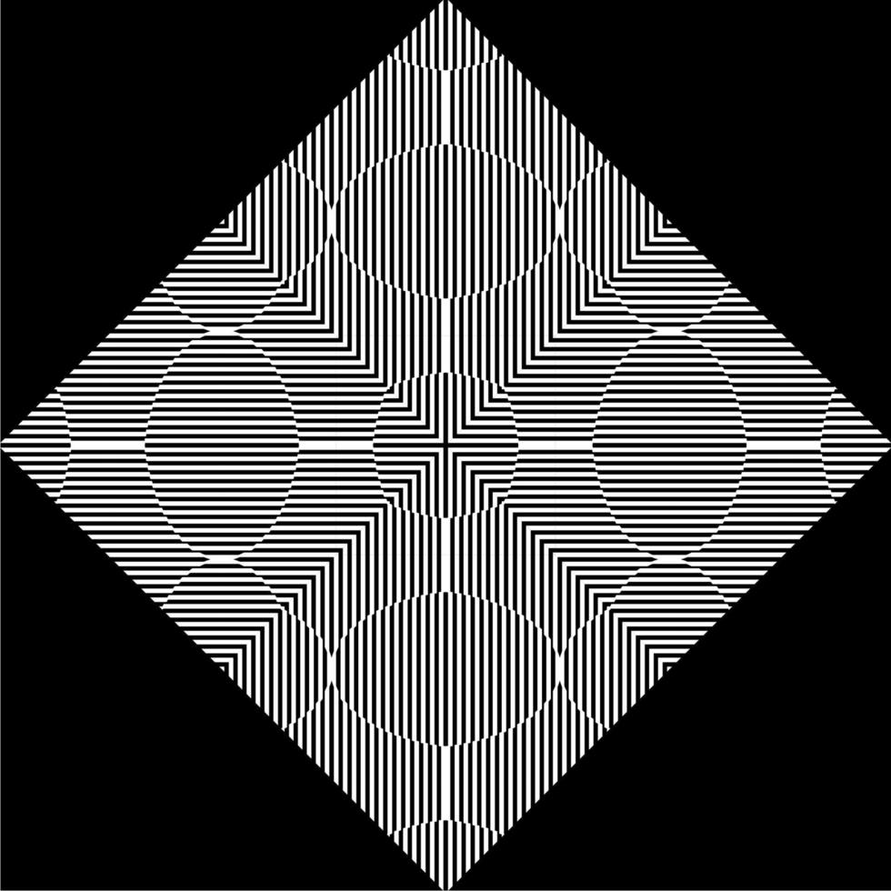 Stripes Lines Motifs Pattern. Optical Illusion Decoration for Interior, Exterior, Carpet, Textile, Garment, Cloth, Silk, Tile, Plastic, Paper, Wrapping, Wallpaper, Pillow, Sofa, or Background. Vector