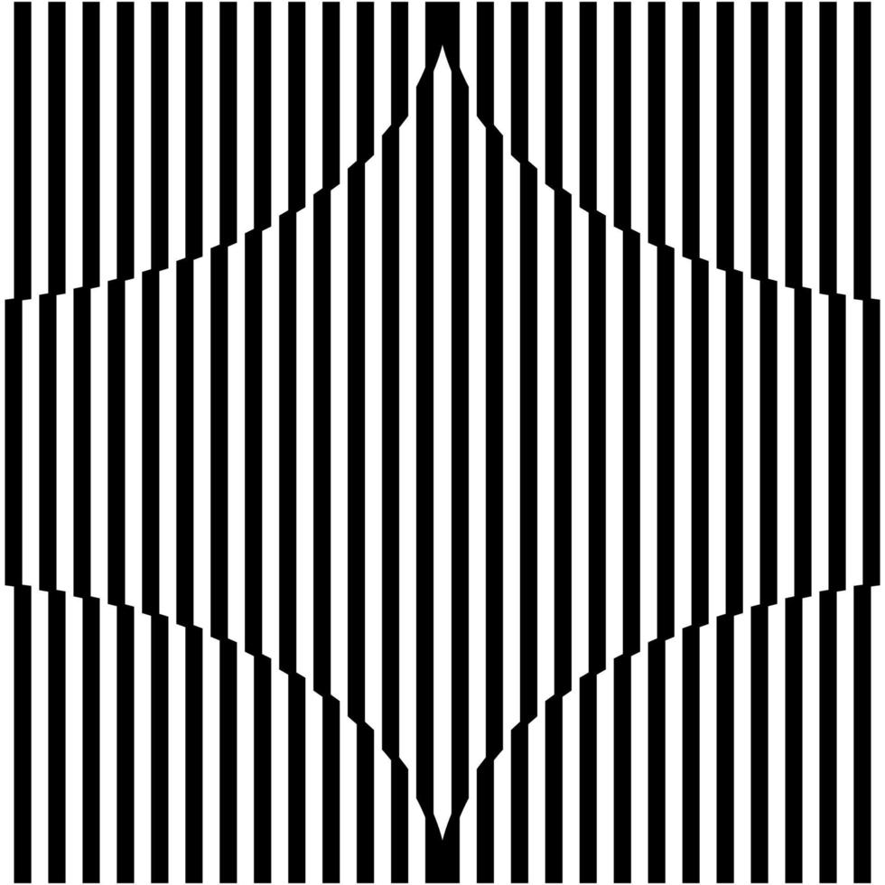 Stripes Lines Motifs Pattern. Optical Illusion Decoration for Interior, Exterior, Carpet, Textile, Garment, Cloth, Silk, Tile, Plastic, Paper, Wrapping, Wallpaper, Pillow, Sofa, or Background. Vector