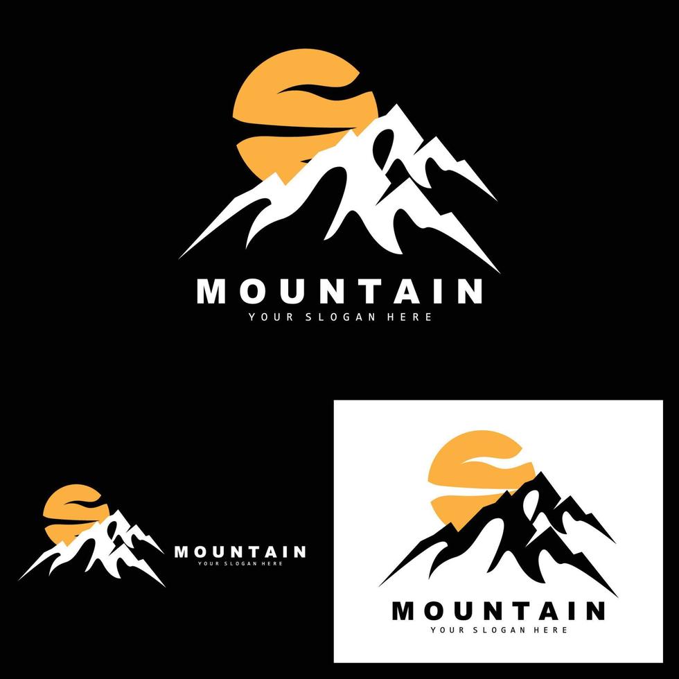 Mountain Logo Design, Vector Place For Nature Lovers Hiker