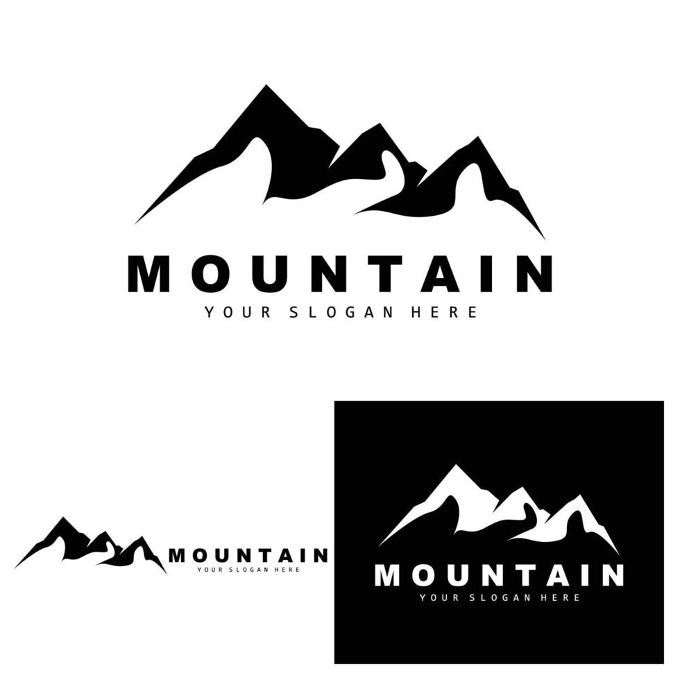 diseño del logotipo de la montaña, lugar vectorial para los amantes de la naturaleza vector