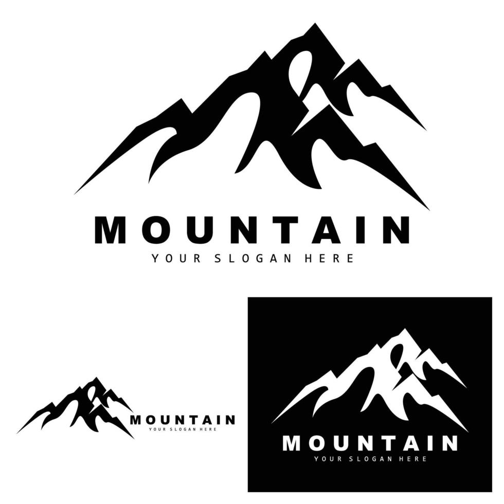 diseño del logotipo de la montaña, lugar vectorial para los amantes de la naturaleza vector