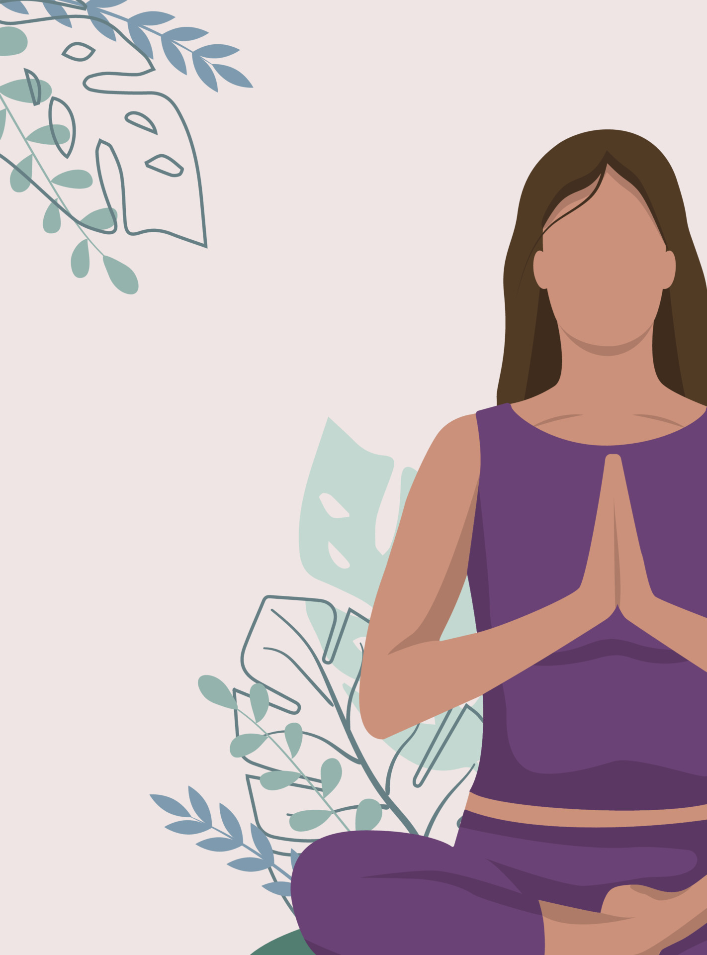 Mindfulness, meditation and yoga background in pastel vintage colors ...