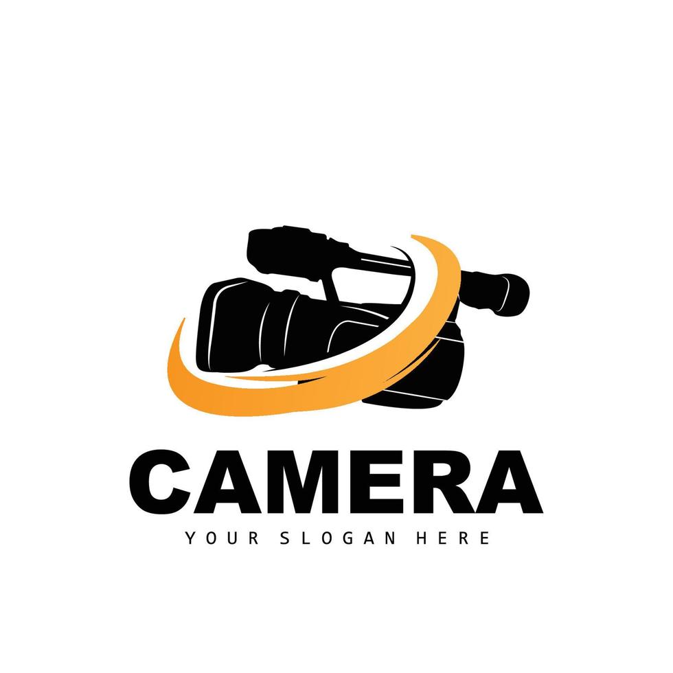 Camera Logo, Cameraman Design, Studio Camera And Photographer Vector, Template Icon vector