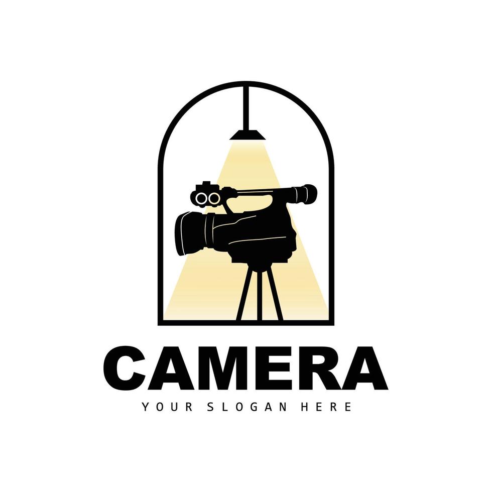 Camera Logo, Cameraman Design, Studio Camera And Photographer Vector, Template Icon vector