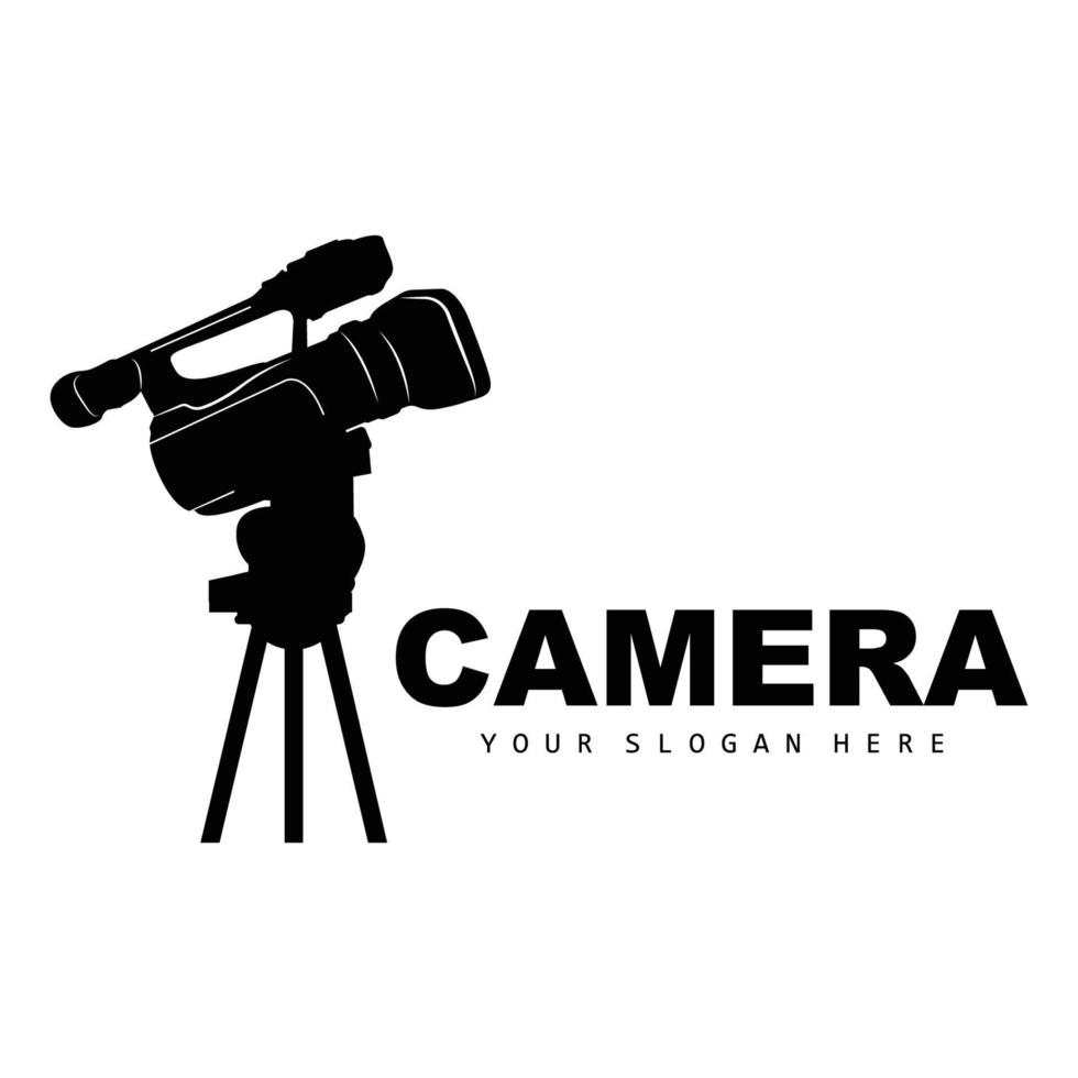 Camera Logo, Cameraman Design, Studio Camera And Photographer Vector, Template Icon vector