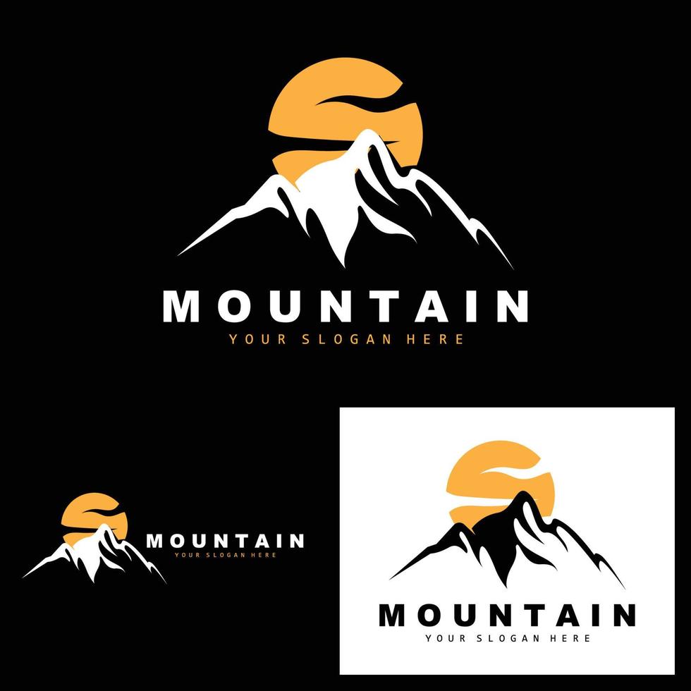 Mountain Logo Design, Vector Place For Nature Lovers Hiker