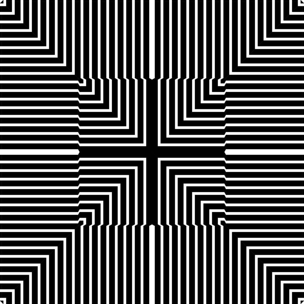 Optical Lines Motif Pattern. Contemporary Decoration for Interior, Exterior, Carpet, Textile, Garment, Cloth, Silk, Tile, Plastic, Paper, Wrapping, Wallpaper, Pillow, Sofa, Background, Ect. Vector