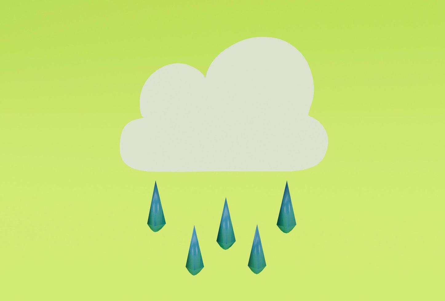 cloud weather icon 3d illustration minimal rendering on Conifer background. photo