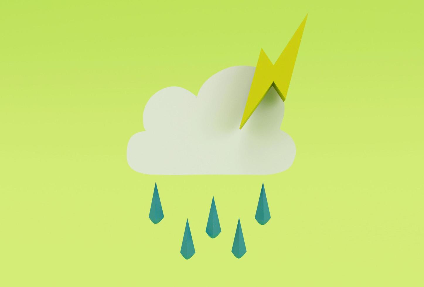 cloud weather icon 3d illustration minimal rendering on Conifer background. photo