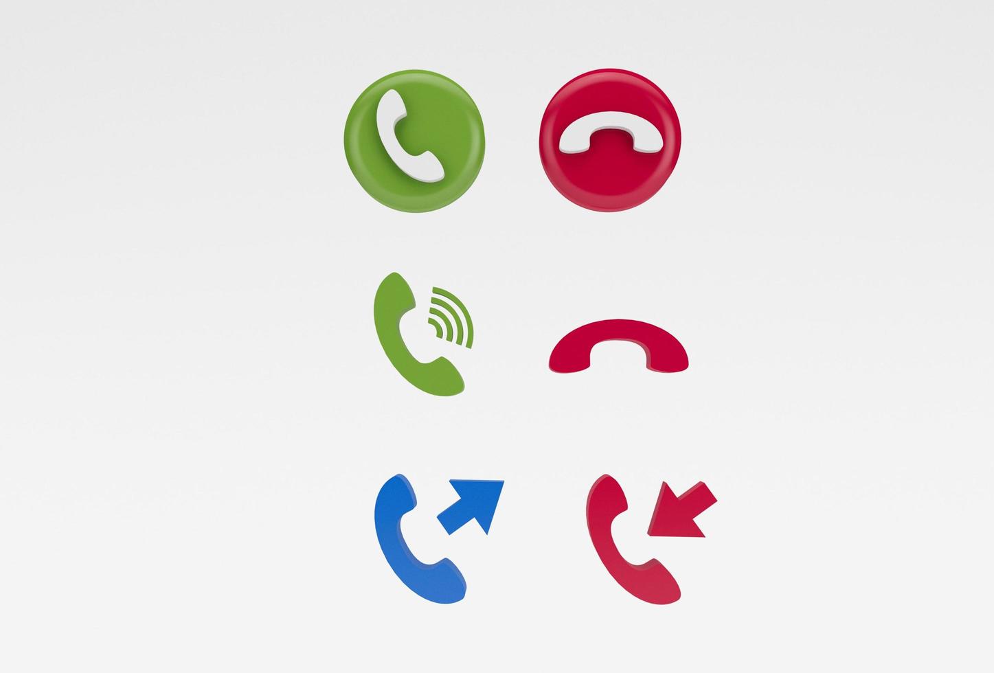icono de llamada telefónica concepto de contacto ilustración 3d renderizado 3d mínimo. foto