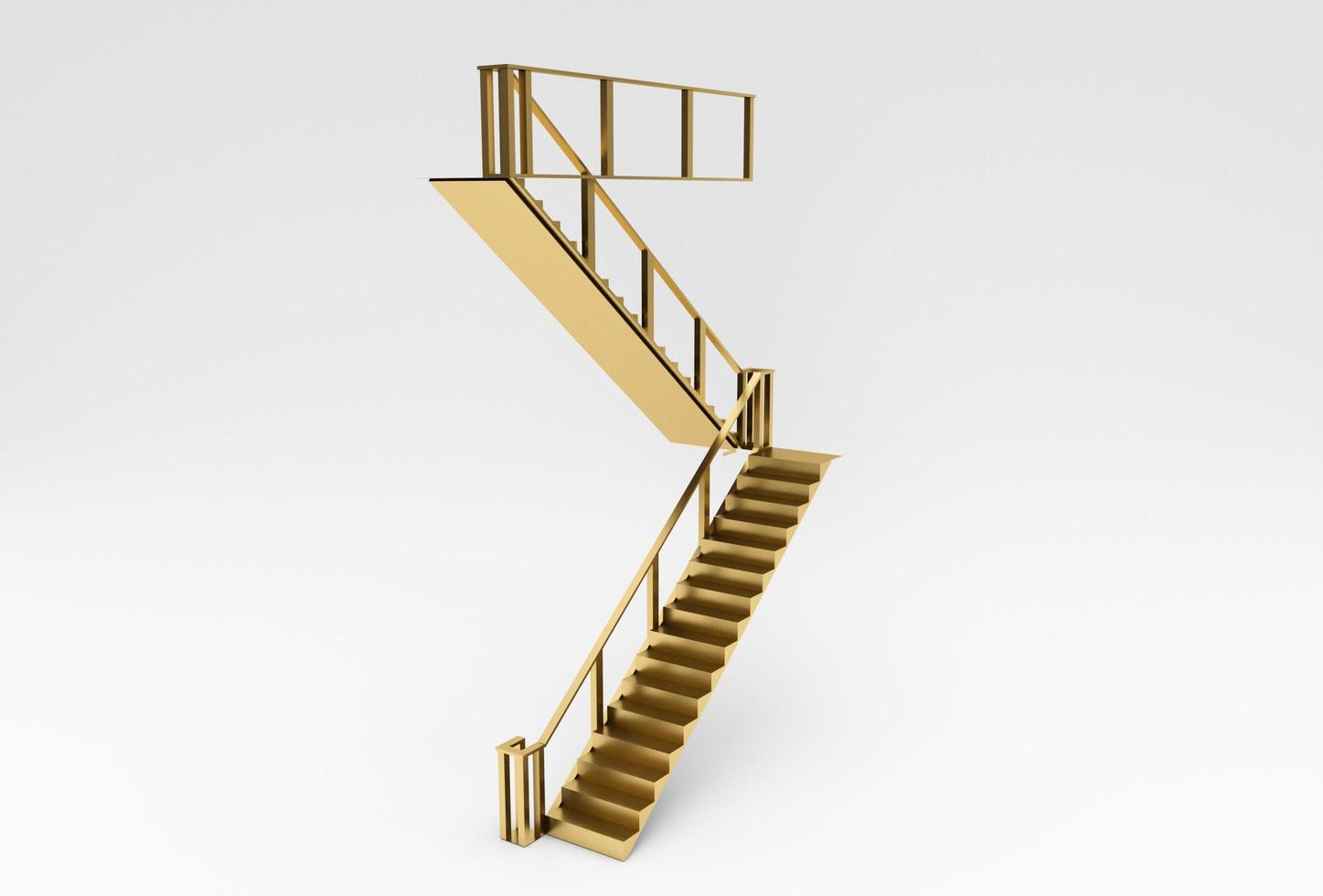 stair 3d illustration minimal rendering on white background. photo