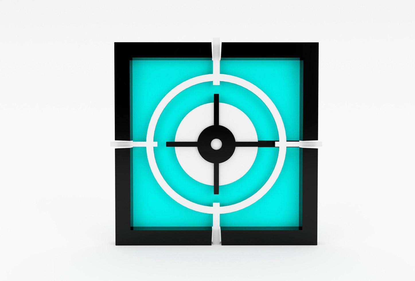 crosshair target icon 3d illustration minimal rendering on white background. photo