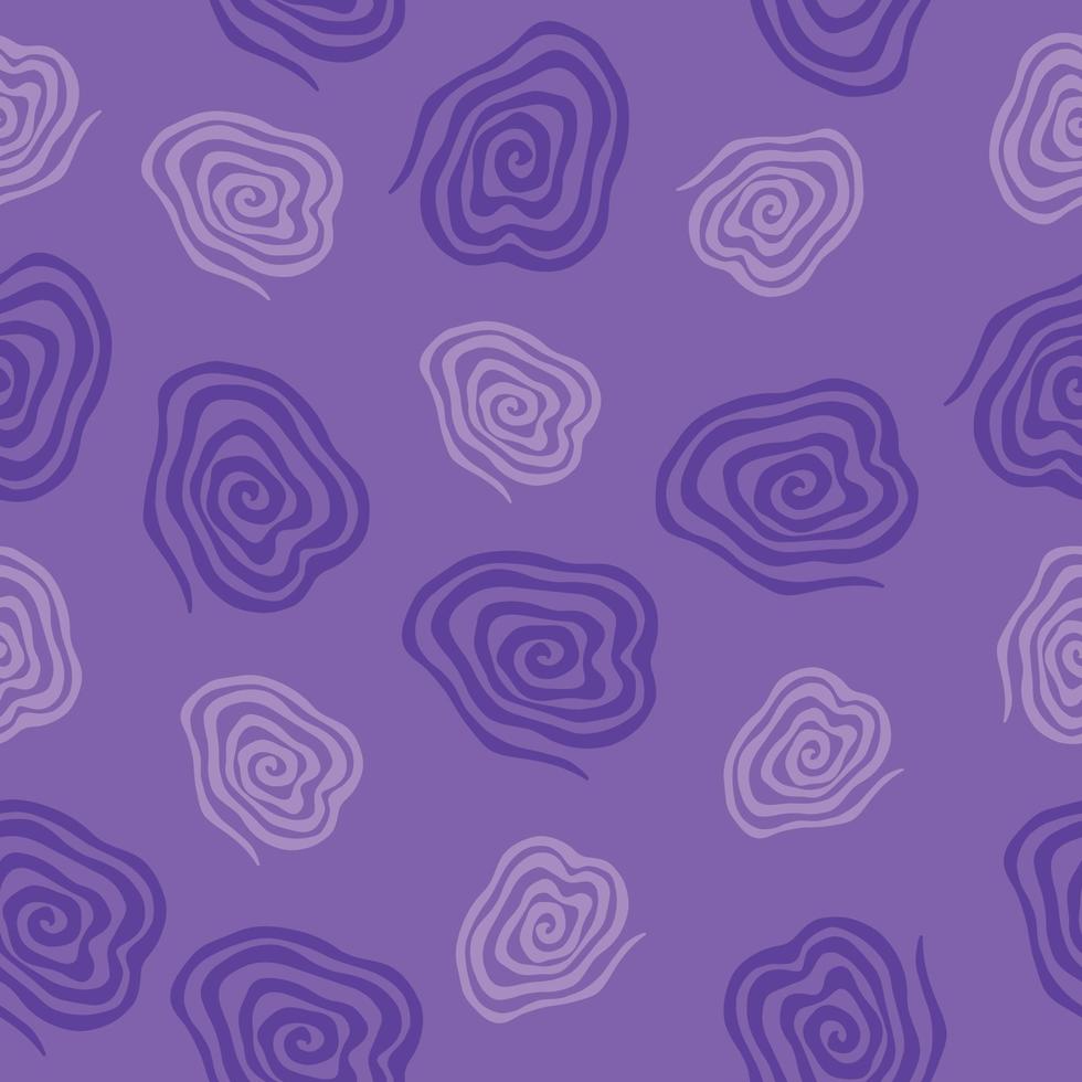 Spirals seamless vector pattern. Vector image on purple background