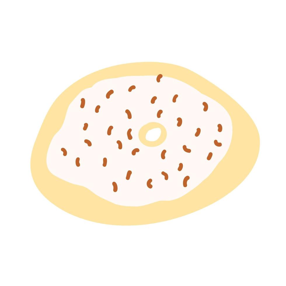 Donut in cartoon style. Vector illustration isolated on white background.