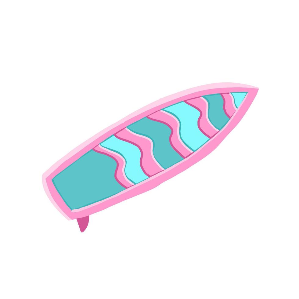 Surfboard. Vector illustration in cartoon flat style isolated on white background.
