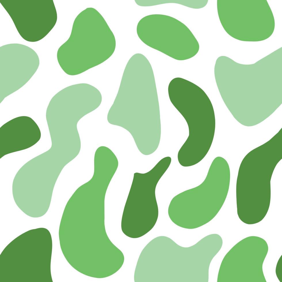 patrones sin fisuras de manchas verdes sobre fondo blanco. ilustración vectorial en estilo plano. vector