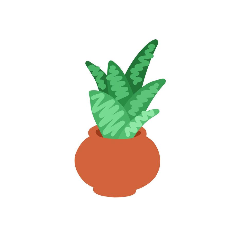 Cartoon cactus. Vector illustration in flat style isolated on white background.