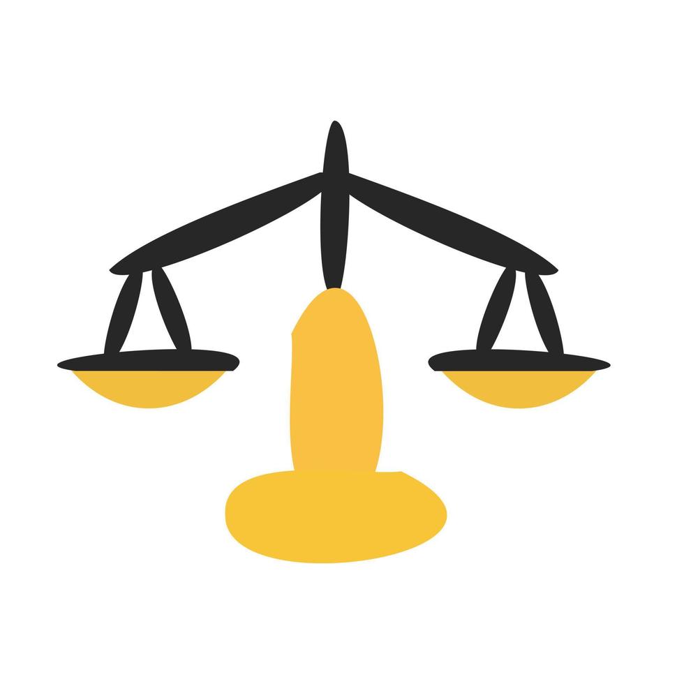 Libra Scales icon in cartoon flat style vector